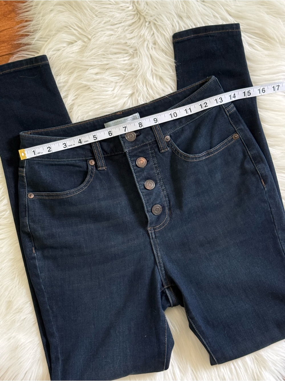 LC Lauren Conrad Super High-Rise Super Skinny Blue Jeans-Size 2 - Picture 6 of 9